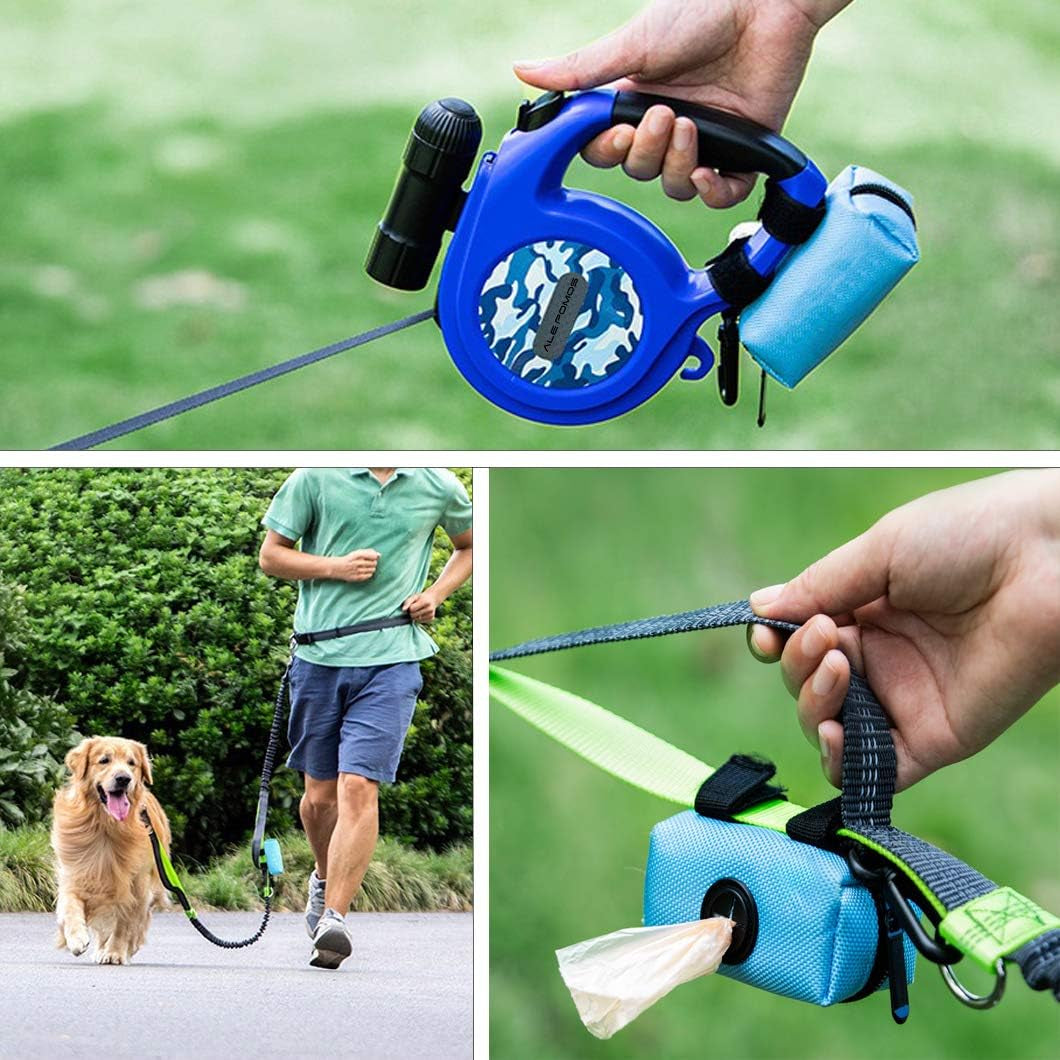 Dog Poop Bag Dispenser,2 Pack Poop Bag Holder Leash Attachment with Free Rolls Dog Poop Waste Bags and D-Ring- Lightweight & Soft, Great for Walking, Running Hiking (Black)