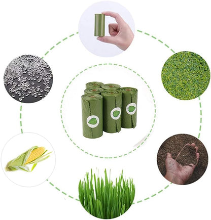 Dog Poop Bag, Biodegradable Poop Bags for Pets - Disposable Pet Waste, Compostable Pet Waste Bags, Eco-Friendly Leak Proof, Fits for Dogs and Cat (150 Bags/10 Rolls)